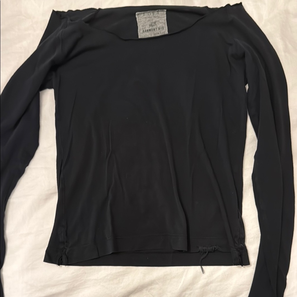 LOFT Black Fitted Long Sleeve Blouse